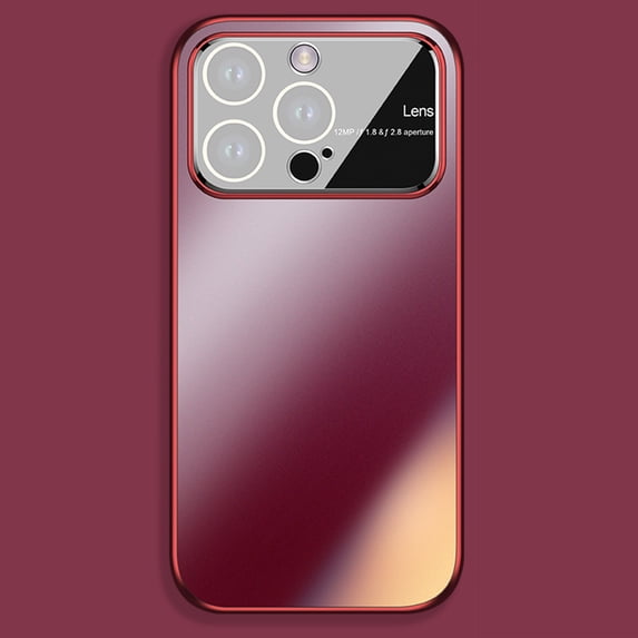 SaniMore Case for iPhone 14 Pro Max (6.7" 2022), Matte Anti-scratch PC Backplane Ultra-slim Anti-slip Shockproof Anti-drop Glass Lens Cover Full Body Protective Shell For iPhone 14 Pro Max, Red