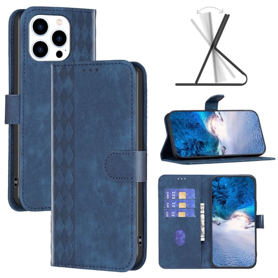 SaniMore Case for iPhone 14 Pro Max (6.7" 2022), PU Leather Wallet with Card Slots Cash Pocket Magnetic Closure Flip Kickstand Shockproof TPU Full Body Protective Business Shell, Blue