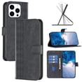 thumbnail image 1 of SaniMore Case for iPhone 14 Pro Max (6.7" 2022), PU Leather Wallet with Card Slots Cash Pocket Magnetic Closure Flip Kickstand Shockproof TPU Full Body Protective Business Shell, Black, 1 of 8