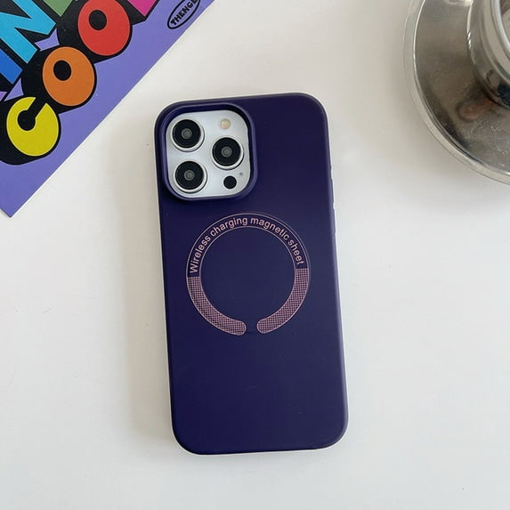 SaniMore Case for iPhone 14 Pro Max 6.7" 2022, Shockproof Soft Elastic TPU Backplane Magnetic Shell Wireless Charging Slim Lightweight Protective Cover for iPhone 14 Pro Max, Darkpurple