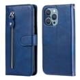 thumbnail image 1 of SaniMore Case for iPhone 14 Pro Max 6.7" 2022, Zipper Wallet Pocket Caed Slots Retro PU Leather Shockproof Drop-proof Flip Kickstand All-around Protective Shell For iPhone 14 Pro Max, Blue, 1 of 12