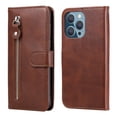 thumbnail image 1 of SaniMore Case for iPhone 14 Pro Max 6.7" 2022, Zipper Wallet Pocket Caed Slots Retro PU Leather Shockproof Drop-proof Flip Kickstand All-around Protective Shell For iPhone 14 Pro Max, Brown, 1 of 12