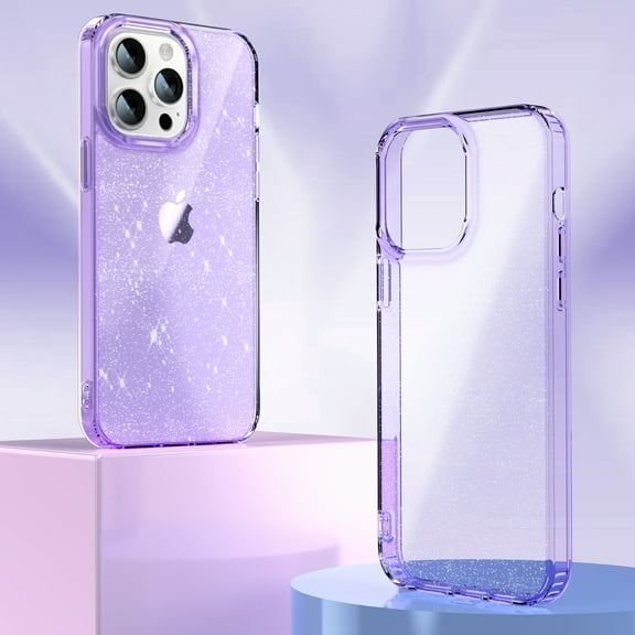 SaniMore Case for iPhone 14 Pro Max 6.7 inch 2022 Release, Ultra-slim with Built-in Anti-drop Corners Blitter Bling Soft TPU Backplane Shockproof Shell for iPhone 14 Pro Max 6.7 inch 2022, Purple
