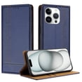 thumbnail image 1 of SaniMore Case for iPhone 14 Pro Max, Wear-resistant PU Leather Retro Durable TPU Shell Flip Folio Stand, Full Body Protection Magnetic Clasp Business Shell for iPhone 14 Pro Max(6.7" 2022), Blue, 1 of 7