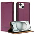 thumbnail image 1 of SaniMore Case for iPhone 14, Wear-resistant PU Leather Retro Durable TPU Shell Flip Folio Stand, Full Body Protection Magnetic Clasp Business Shell for iPhone 14(6.1" 2022), Purple, 1 of 7