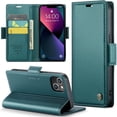thumbnail image 1 of SaniMore Case for iPhone 15 (6.1" 2023), [3 Card Holder] Folio PU Leather Skin, [RFID Blocking] Stand Flip Case with [TPU Shockproof Interior Phone Cover] - Green, 1 of 11
