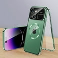 thumbnail image 1 of SaniMore Case for iPhone 15 (6.1" 2023), Full Protection with Built-in Tempered Glass Screen Protector, Anti-fingerprint Anti-drop Shockproof Bumper, Camera Cover, Rugged Shell, Green, 1 of 8