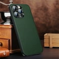 thumbnail image 1 of SaniMore Case for iPhone 15 Pro 6.1" 2023, Lychee PU Leather Skin & Rugged PC Back Cover Len Frame Ultra-thin Lightweight Anti-fall Shockproof Protective Cover for iPhone 15 Pro, Green, 1 of 6