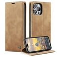 thumbnail image 1 of SaniMore Case for iPhone 15 Pro 6.1" 2023, Premium PU Leather Magnetic Cover Card Slots Cash Pocket Flip Kickstand Shockproof TPU Shell Book Folio Full Protective Business Cover, Brown, 1 of 12