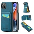 thumbnail image 1 of SaniMore Case for iPhone 15 Pro 6.1" 2023 with RFID Blocking Card Holder & Flip Kickstand, PU Leather Shockproof Anti-fall Protective Cover Retro Durable for Men Women, Blue, 1 of 10