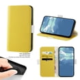 thumbnail image 1 of SaniMore Case for iPhone 15 Pro 6.1" 2023, Retro PU Leather Case Lychee Pattern Card Slots Cash Pocket Flip Kickstand Magnetic Clasp Wallet Business All-around Protective Cover - Yellow, 1 of 10