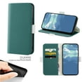thumbnail image 1 of SaniMore Case for iPhone 15 Pro 6.1" 2023, Retro PU Leather Case Lychee Pattern Card Slots Cash Pocket Flip Kickstand Magnetic Clasp Wallet Business All-around Protective Cover - Green, 1 of 10