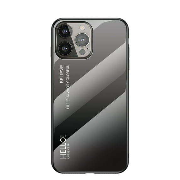 SaniMore Case for iPhone 15 Pro 6.1" 2023, Rugged PC Back Shock Absorbing Ultra-Thin Gradient Glass Anti-Fall Protective Shell for iPhone 15 Pro, Gray