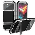thumbnail image 1 of SaniMore Case for iPhone 15 Pro Max 6.7" 2023, [Hidden Bracket & Tempered Glass Screen Protector] Wireless Charging Hybird Heavy Duty Protective Tough Shockproof Anti-drop Shell, Silver, 1 of 8