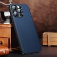thumbnail image 1 of SaniMore Case for iPhone 15 Pro Max 6.7" 2023, Lychee PU Leather Skin & Rugged PC Back Cover Len Frame Ultra-thin Lightweight Anti-fall Shockproof Protective Cover, Darkblue, 1 of 6
