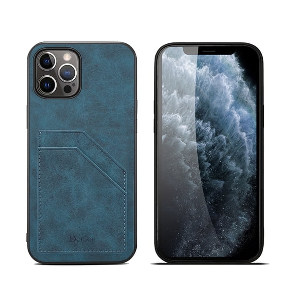 SaniMore Case for iPhone 15 Pro Max (6.7" 2023 Release), Ultra-thin Lightweight PU Leather Skin Card Slots Shockproof TPU Bumper Anti-drop Rugged Cover for iPhone 15 Pro Max (6.7" 2023), Blue