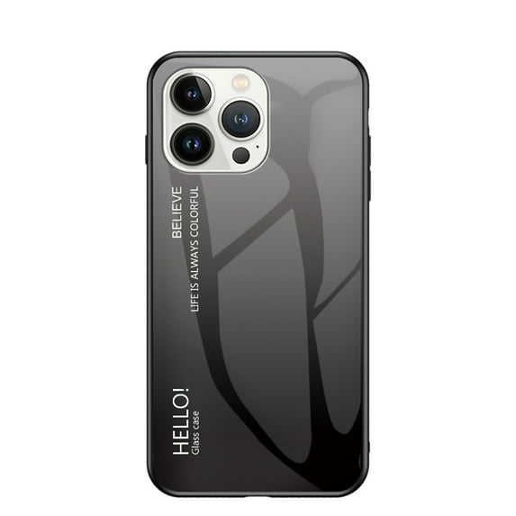 SaniMore Case for iPhone 15 Pro Max 6.7" 2023, Rugged PC Back Shock Absorbing Ultra-Thin Gradient Glass Anti-Fall Protective Shell for iPhone 15 Pro Max, Gray