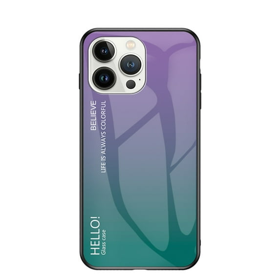 SaniMore Case for iPhone 15 Pro Max 6.7" 2023, Rugged PC Back Shock Absorbing Ultra-Thin Gradient Glass Anti-Fall Protective Shell for iPhone 15 Pro Max,Purple