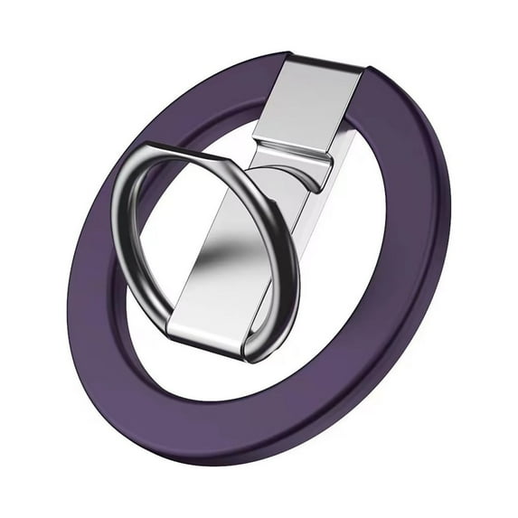 SaniMore Cell Phone Ring Holder Stand, 360 Degree Rotation Finger Ring Kickstand Ultra-Thin Magnetic Car Mount Cell Phone Back Grip Foldable Stand, Purple