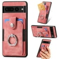 thumbnail image 1 of SaniMore Compatible with Google Pixel 7 Pro Case, Wallet Stand Elastic Credit Card Slot Magnetic Car Mount Ring Holder Premium PU Leather Protection Cover for Google Pixel 7 Pro 6.7-inch, Pink, 1 of 9