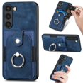 thumbnail image 1 of SaniMore Compatible with Samsung Galaxy A14 5G Case, Wallet Stand Elastic Credit Card Slot Magnetic Car Mount Ring Holder Premium PU Leather Protection Cover for Galaxy A14 5G, Blue, 1 of 9