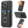 thumbnail image 1 of SaniMore Compatible with iPhone 12 Pro Max Case, Wallet Stand Elastic Credit Card Slot Magnetic Car Mount Ring Holder Premium PU Leather Protection Cover for iPhone 12 Pro Max 6.7-inch, Black, 1 of 9