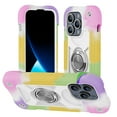 thumbnail image 1 of SaniMore Compatible with iPhone 13 Pro Max Case 6.7 Inch with Ring Stand, [Soft Silicone and Hard Plastic] Heavy-Duty Military Grade Shockproof Phone Cover for iPhone 13 Pro Max, Colorful Beige, 1 of 6