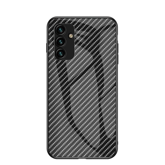 SaniMore Cover Compatible with Samsung Galaxy A34 5G 2023, Rugged Carbon Fiber Glass Backplane Shockproof TPU Bumper Luxury Eye-catching Anti-drop Heavy Duty Protective Case for Galaxy A34 5G, Black