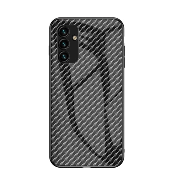 SaniMore Cover Compatible with Samsung Galaxy A34 5G 2023, Rugged Carbon Fiber Glass Backplane Shockproof TPU Bumper Luxury Eye-catching Anti-drop Heavy Duty Protective Case for Galaxy A34 5G, Black