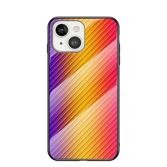 SaniMore Cover for iPhone 15 (6.1" 2023), Rugged Carbon Fiber Glass Backplane Shockproof TPU Bumper Luxury Eye-catching Anti-drop Heavy Duty Protective Cover for iPhone 15, Gold