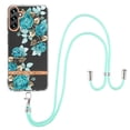 thumbnail image 1 of SaniMore Crossbody Design Case for Samsung Galaxy A14 5G (6.6" 2022), Adjustable Shoulder Strap Shockproof TPU Silicone Floral Back Cover for Girls Women [Slim Lightweight] Cord Cover, Blue Rose, 1 of 7