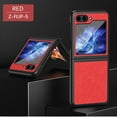 thumbnail image 1 of SaniMore Designed for Samsung Galaxy Z Flip 5 Folding Case 6.7-inch, for Galaxy Z Flip 5 Lens Protection PU Leather + Hard PC Anti-Drop Slim All-inclusive Protecitve Cover, Red, 1 of 9