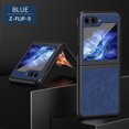thumbnail image 1 of SaniMore Designed for Samsung Galaxy Z Flip 5 Folding Case 6.7-inch, for Galaxy Z Flip 5 Lens Protection PU Leather + Hard PC Anti-Drop Slim All-inclusive Protecitve Cover, Blue, 1 of 9