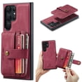 thumbnail image 1 of SaniMore Detachable Wallet for Samsung Galaxy S22 Ultra Case, Powerful Magnetic PU Leather 2-in-1 Functional RFID Blocking Cover with Card Slot Shockproof Protective Shell for S22 Ultra, Red, 1 of 7