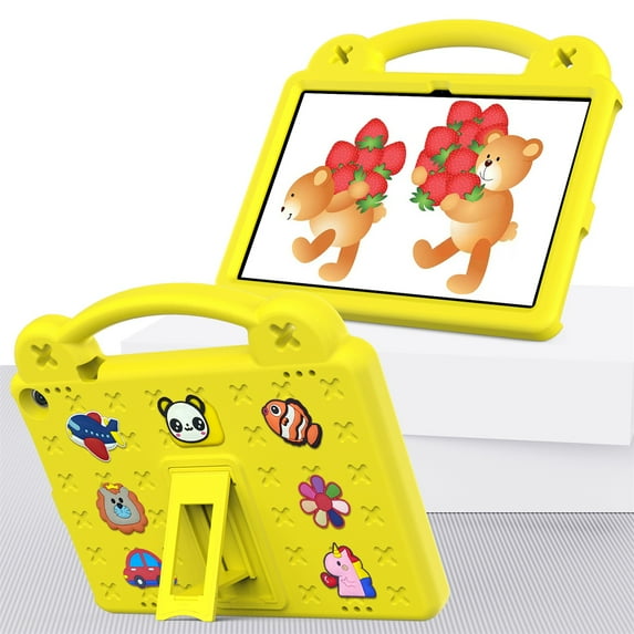 SaniMore EVA Kids Case for Walmart Onn 10.1 Gen 3 Tablet, Skid-Proof Lightweight Case for Boys Girls with Kickstand Handle Shockproof Cover for Walmart Onn 10.1 2022 Model:100071485, Yellow