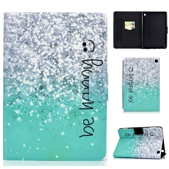 SaniMore for Fire 7" 12th Gen 2022 Wallet Case, Auto Wake/Sleep Flip Folio Case Card Holder Kickstand PU Leather Tablet Cover Shockproof TPU Backplane Fashion Case, Green Quicksand