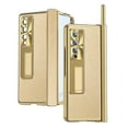 thumbnail image 1 of SaniMore Fit Samsung Galaxy Z Fold 3 Case Hinge Protection, Z Fold 3 Electroplate PC Hybrid Leather Case with S Pen Holder Magnetic Kickstand & Screen Protector All-Inclusive Case - Gold, 1 of 9