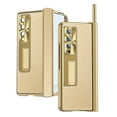 thumbnail image 1 of SaniMore Fit Samsung Galaxy Z Fold 4 Case Hinge Protection, Z Fold 4 Electroplate PC Hybrid Leather Case with S Pen Holder Magnetic Kickstand & Screen Protector All-Inclusive Case - Gold, 1 of 8