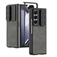 thumbnail image 1 of SaniMore Folding Case for Samsung Galaxy Z Fold 5, Sliding Window Lens Protection Selected PU Leather [Comes with Tempered Film] All-Inclusive Drop Protection Cover for Galaxy Z Fold 5, Grey, 1 of 9