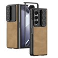 thumbnail image 1 of SaniMore Folding Case for Samsung Galaxy Z Fold 5, Sliding Window Lens Protection Selected PU Leather [Comes with Tempered Film] All-Inclusive Drop Protection Cover for Galaxy Z Fold 5, Brown, 1 of 9
