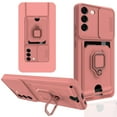 thumbnail image 1 of SaniMore For Samsung Galaxy S22 Plus Case with Crossbody Strap & Card Holder Ring Kickstand Liquid Silicone Shockproof Slide Lens Camera Protective Magnetic Case for Galaxy S22 Plus 6.6", Pink, 1 of 6