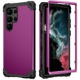thumbnail image 1 of SaniMore Galaxy S23 Ultra Case, Shockproof Heavy Duty Hard Plastic + Soft Silicone Rubber Bumper Hybrid Dual-Layer Protective Case for Samsung Galaxy S23 Ultra 5G (6.8") 2023, Purple, 1 of 7
