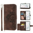 thumbnail image 1 of SaniMore for Google Pixel 6 6.4" Magnetic Flip Wallet Case with Cross Body Strap, PU Leather Case with Card Slot & Multi-Angle Kickstand Shockproof Protective Case for Girls Ladies, Brown, 1 of 12