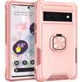 thumbnail image 1 of SaniMore for Google Pixel 6 Pro 6.7" Magnetic Case, Rugged PC & TPU Bumpers with Car Mount & Ring Kickstand Heavy Duty Full Body Protective Case for Google 6 Pro Women Men, Rosegold, 1 of 9