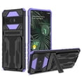thumbnail image 1 of SaniMore for Google Pixel 6 Pro Camera Protection Case, Rugged PC Back & TPU Bumpers Cover with Invisible Sliding Card Slot & Kickstand Upgraded Military Shockproof Protective Shell, Purple, 1 of 10