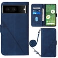 thumbnail image 1 of SaniMore for Google Pixel 7 6.3" Magnetic Wallet Case, PU Leather Case with Card Slot Kickstand & Adjustable Shoulder Strap Shockproof Protective Case for Google Pixel 7 Women Men, Blue, 1 of 8