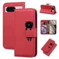 thumbnail image 1 of SaniMore for Google Pixel 7 Case, PU Leather Flip Folio Cover with Stand, Card Slots, [Lovely Pet Magnetic Clasp] Full Protetcion Shockproof TPU Wallet Shell for Google Pixel 7(6.3" 2022), Red, 1 of 10