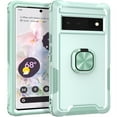 thumbnail image 1 of SaniMore for Google Pixel 7 Multi-Functional Case, 3-Layer Protection Magnetic Cover Support Car Mount & 360° Rotatable Metal Ring Kickstand Full Body Shockproof Protective Shell, Green, 1 of 8