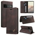 thumbnail image 1 of SaniMore for Google Pixel 7 Pro Case 2022 Released, [RFID Blocking] Flip Wallet Stand Cover Built-in Kickstand + Credit Card Holder Premium PU Leather Shockproof Protection, Brown, 1 of 9