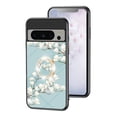 thumbnail image 1 of SaniMore for Google Pixel 7 Pro Case, 31 Diamonds Glass Vehicle Magnetic Support Flexible TPU Flower Pattern Cover with 360° Rotatable Ring Kickstand Shockproof Protective Shell, Green Flower, 1 of 9